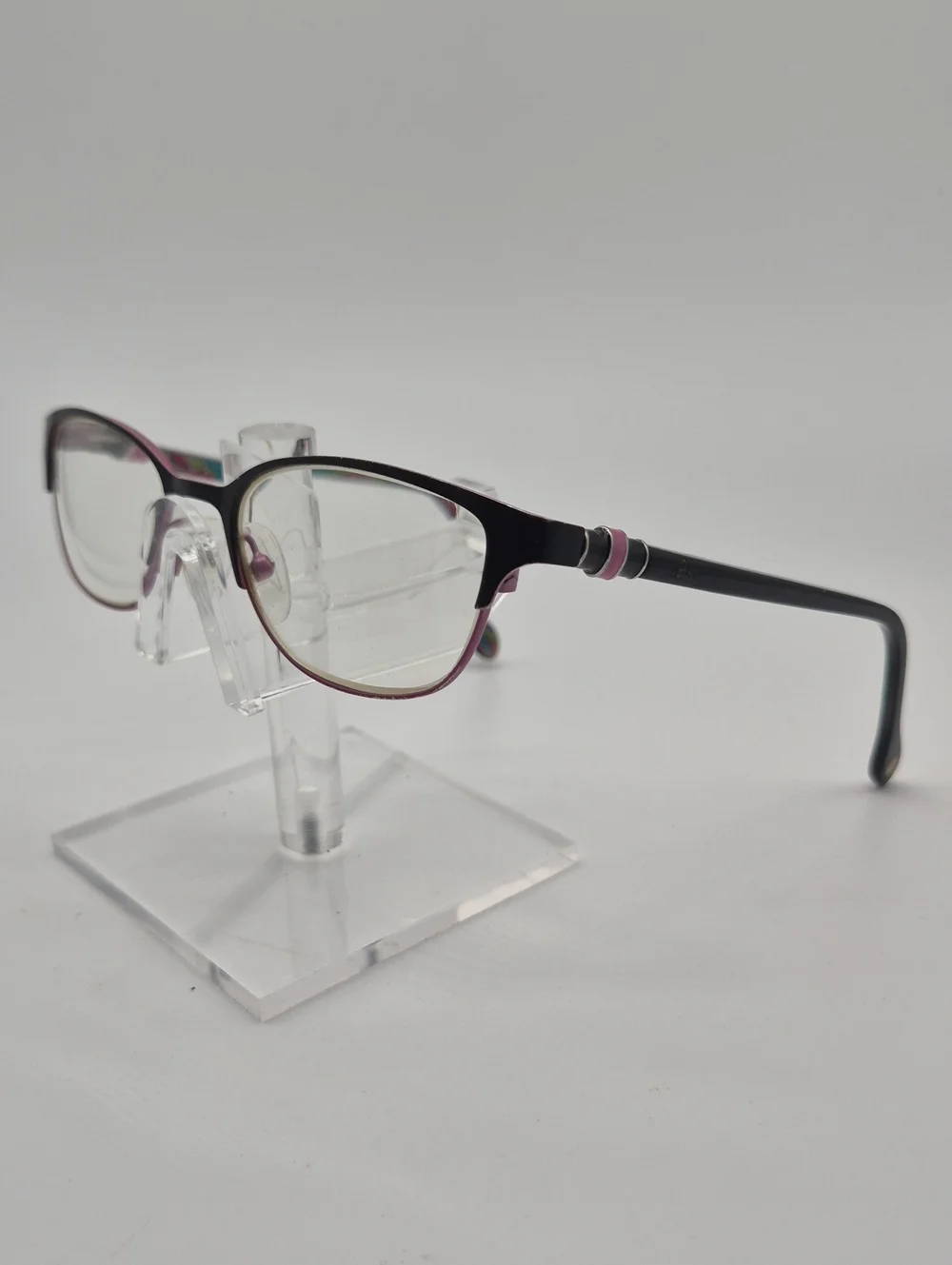 Lilly Pulitzer Black and Pink Rimmed Cat-Eye Glasses